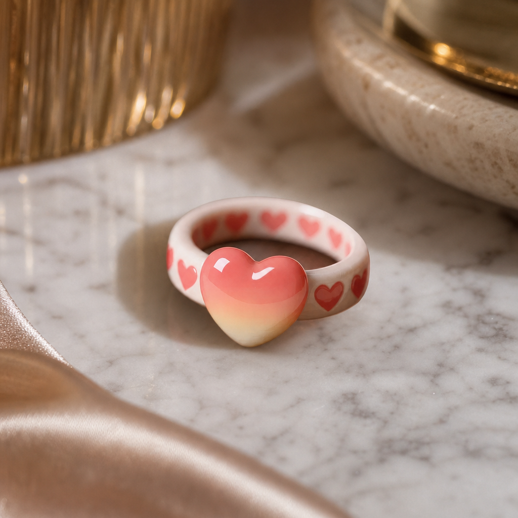 Gradient Heart Rings
