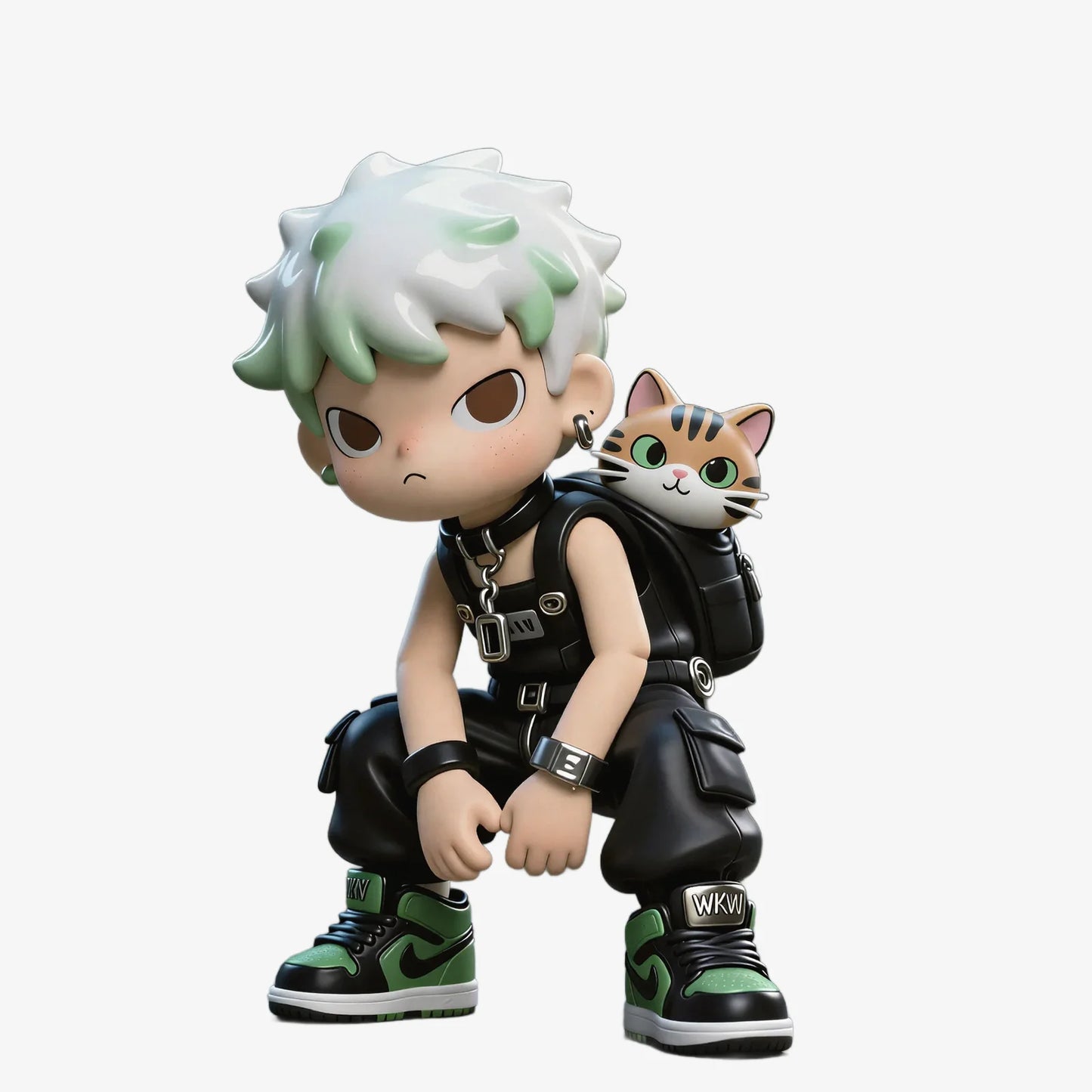 Trendy Boy & Cat Figurine