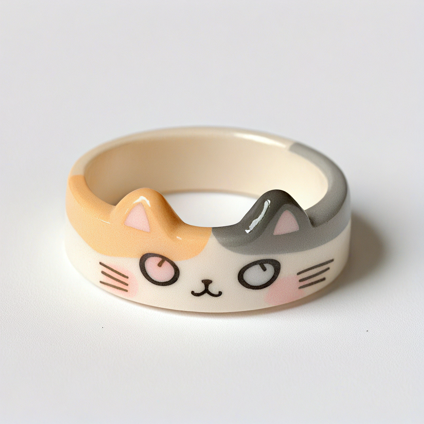 Cat Face Resin Rings