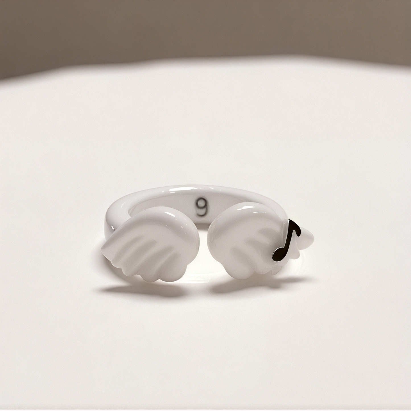 White Angel Wing Resin Rings