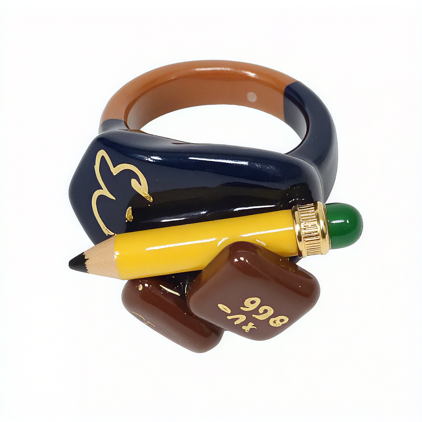 Pencil School Theme Resin Rings