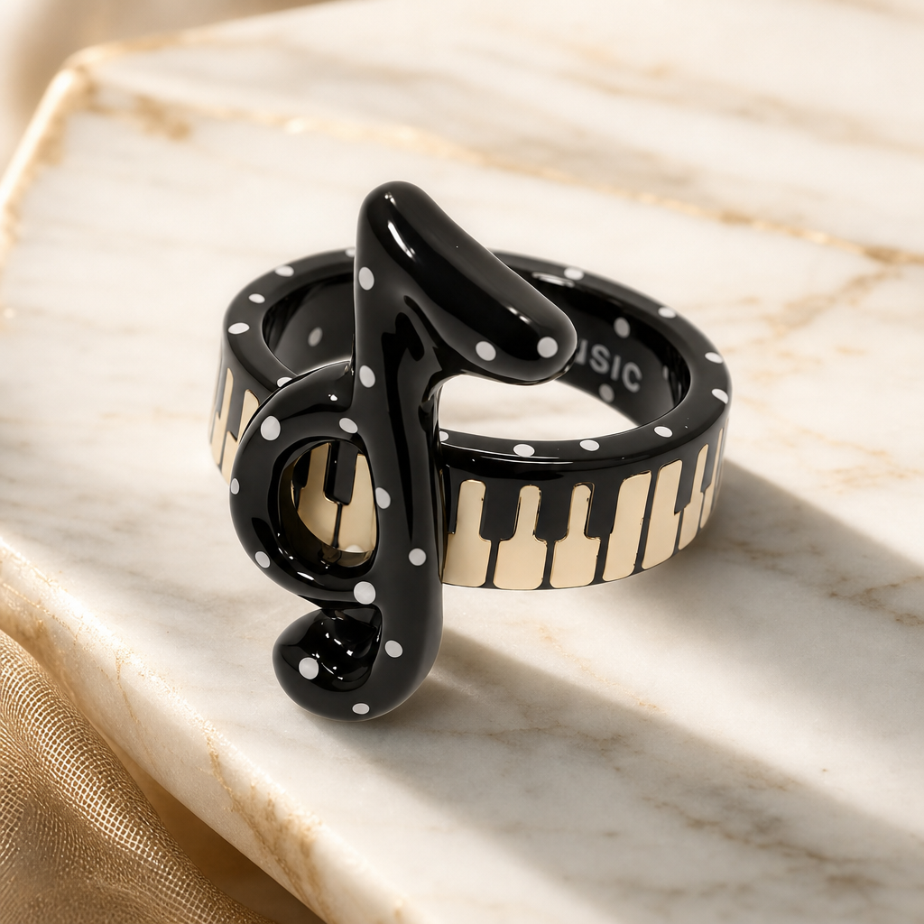 Music Note Resin Rings