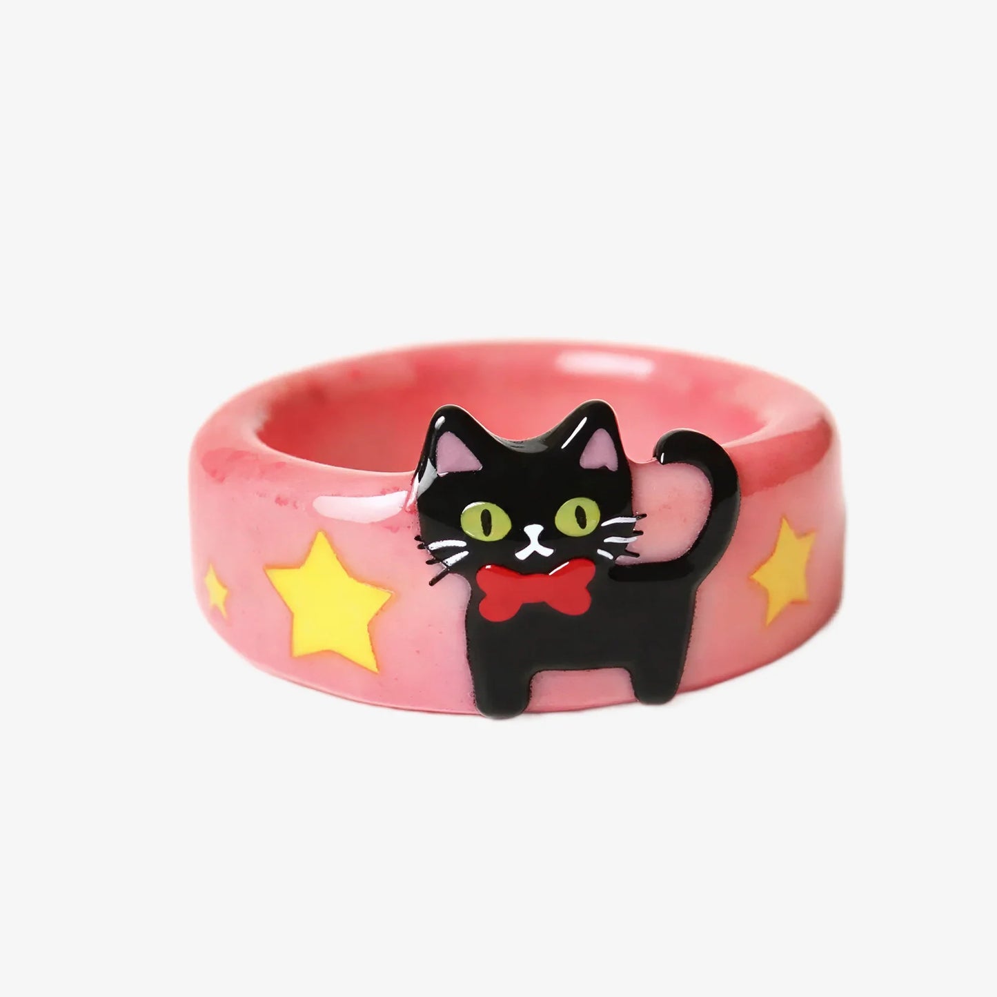 Pink Cat-Themed Rings