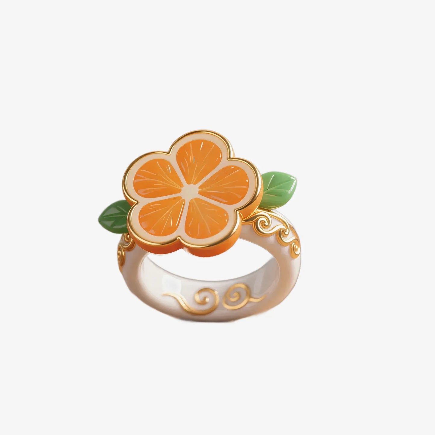 Orange Flower Rings