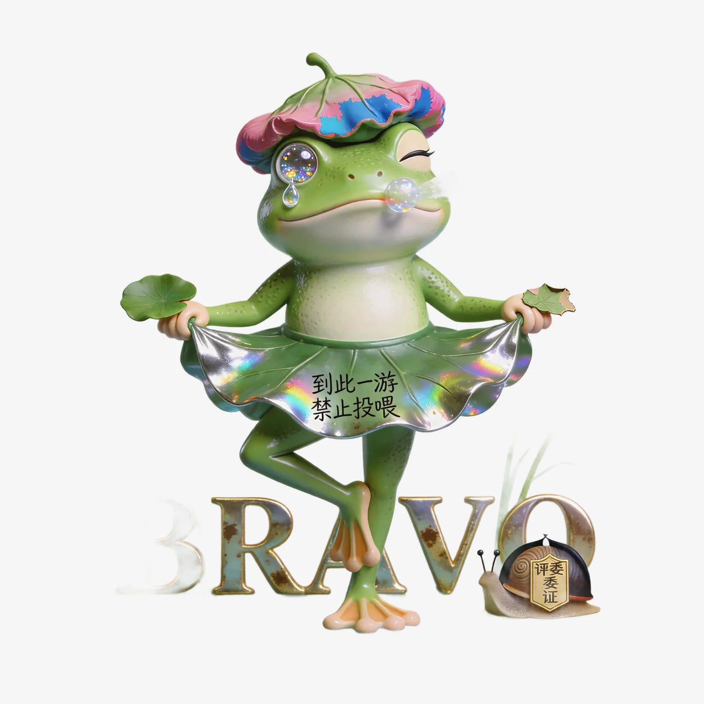 Lotus Leaf Skirt Frog Figurines