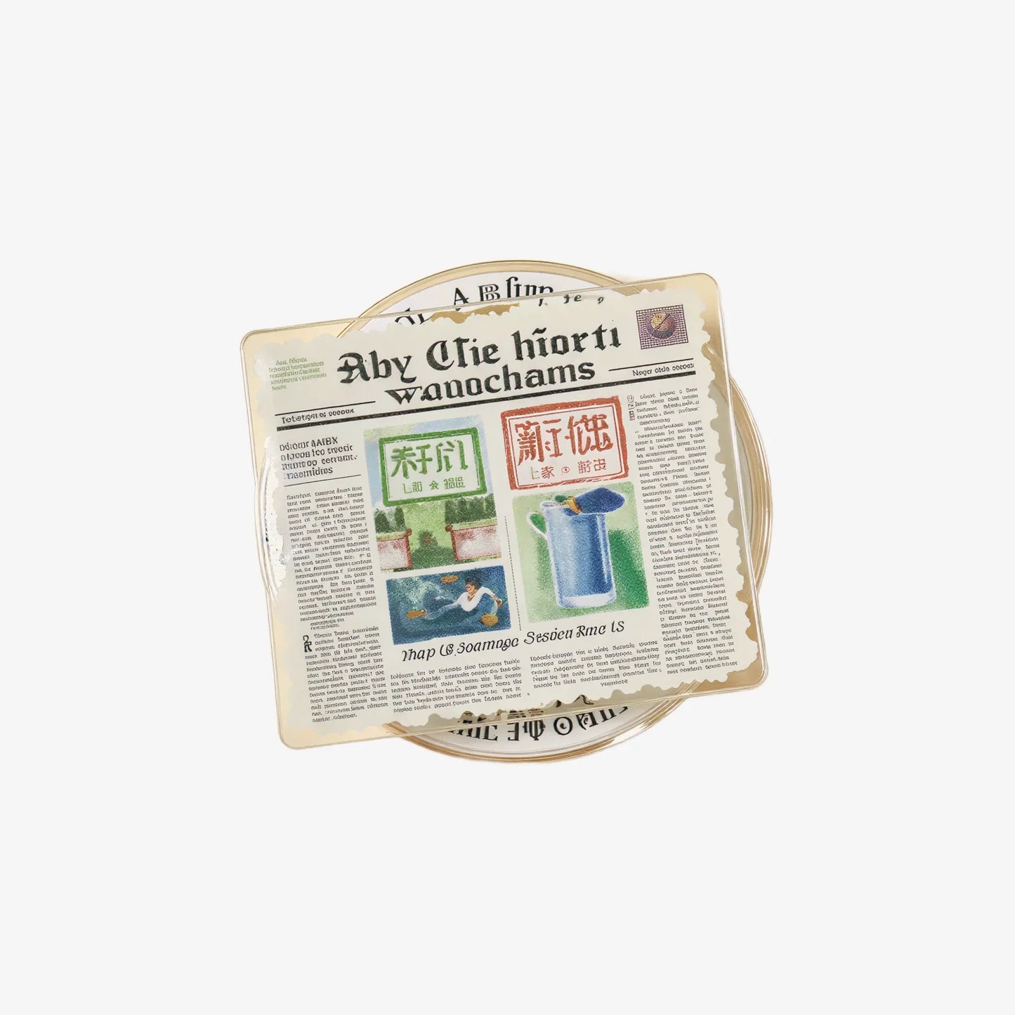Vintage Newspaper Style Phone Grip Stand