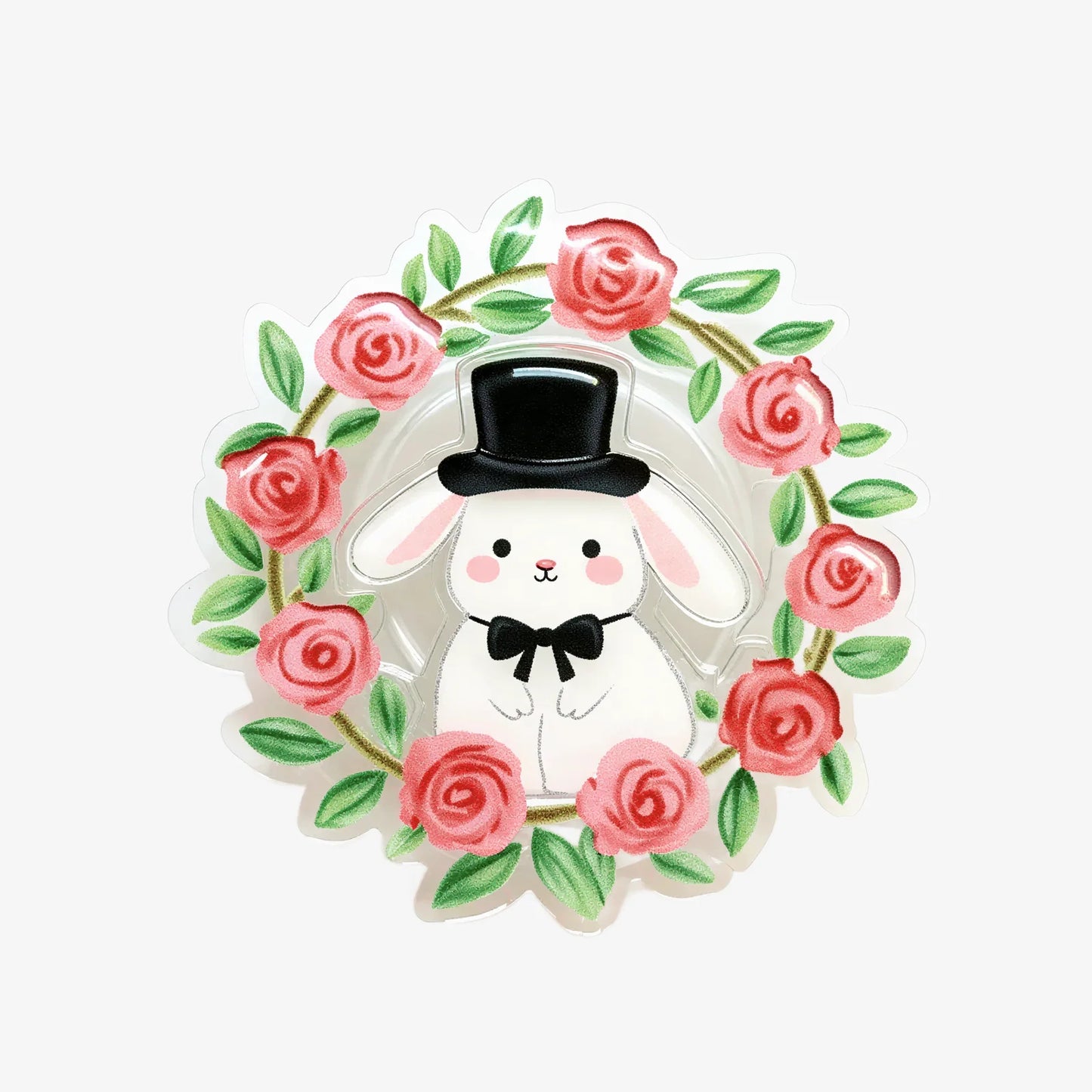 Rose Rabbit Gentleman Phone Grip Stand