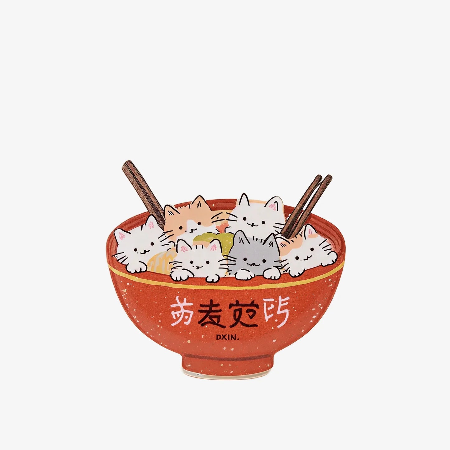 Cute Cat in Bowl Fun Phone Grip Stand