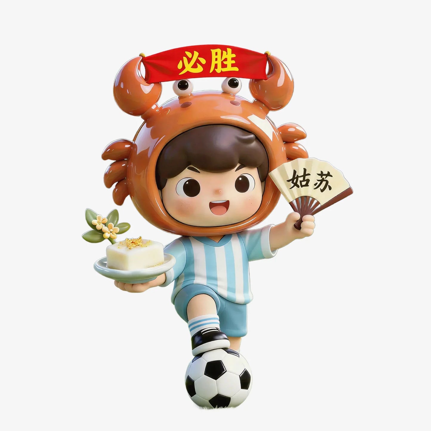 Crab Football Boy Figurine