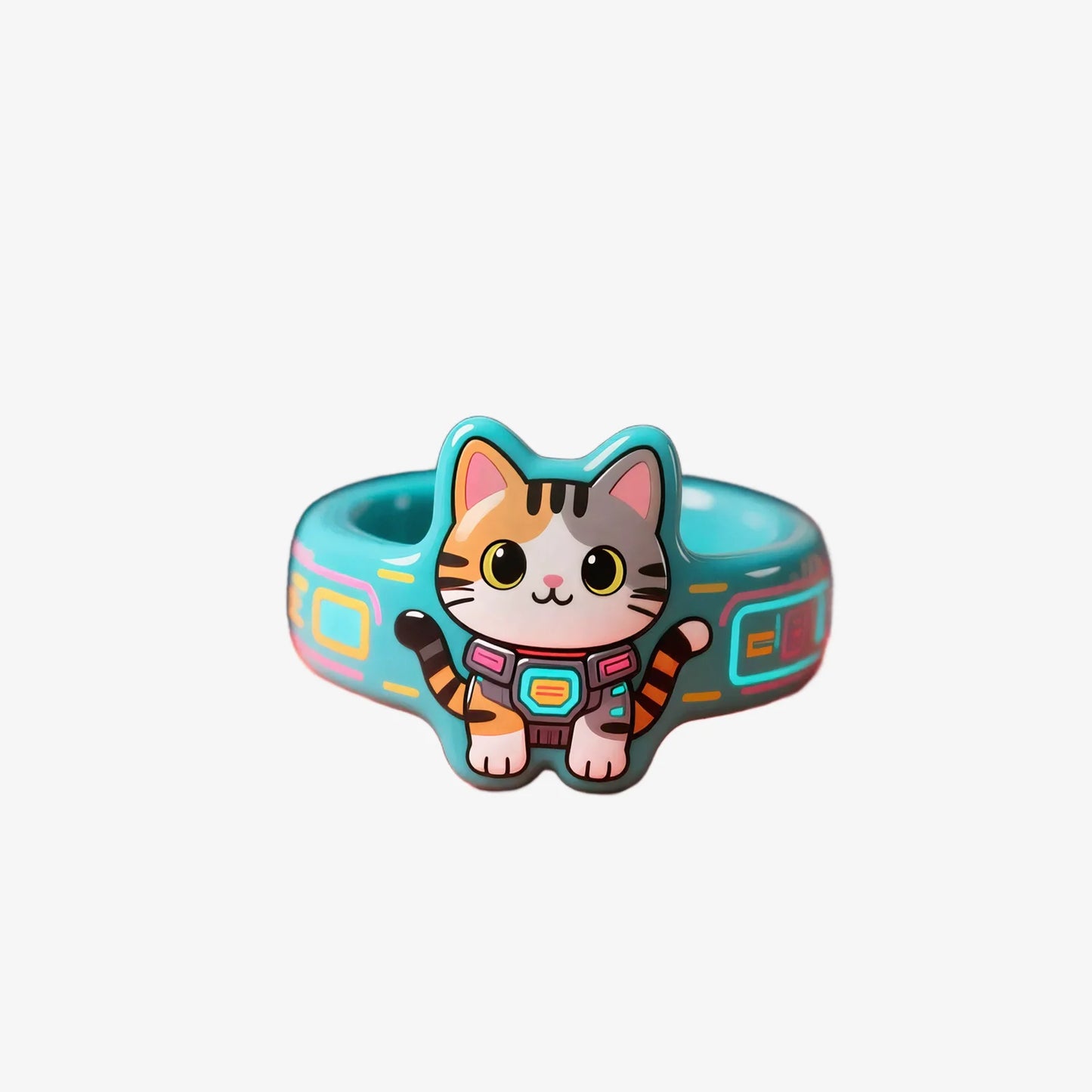 Cute Tech Cat Ring