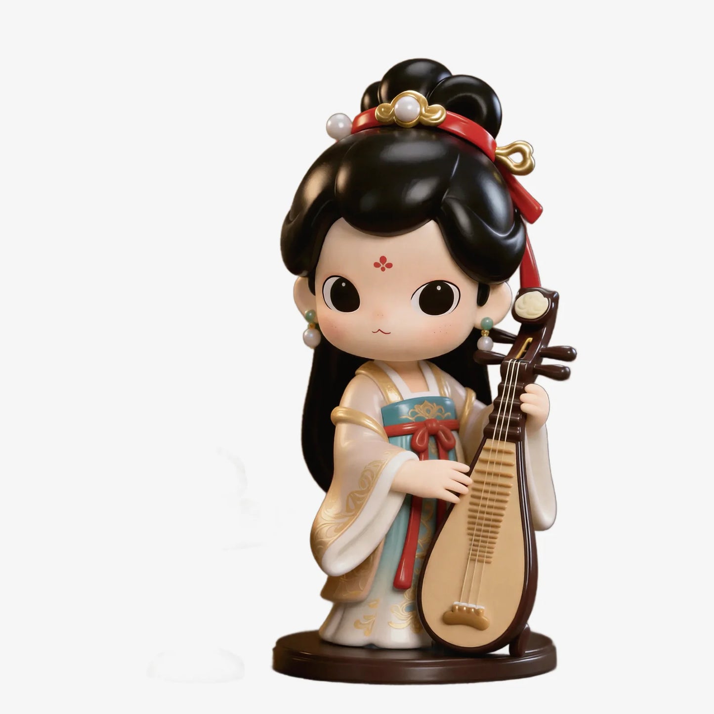 Ancient Style Pipa Playing Figurines
