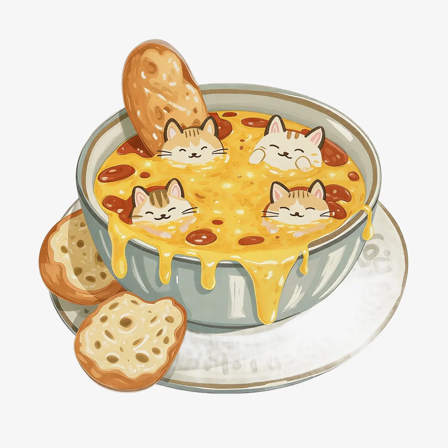 Cute Cat Cheese Soup Phone Grip Stand