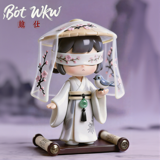 Ancient Flower Branch Girl Figurine