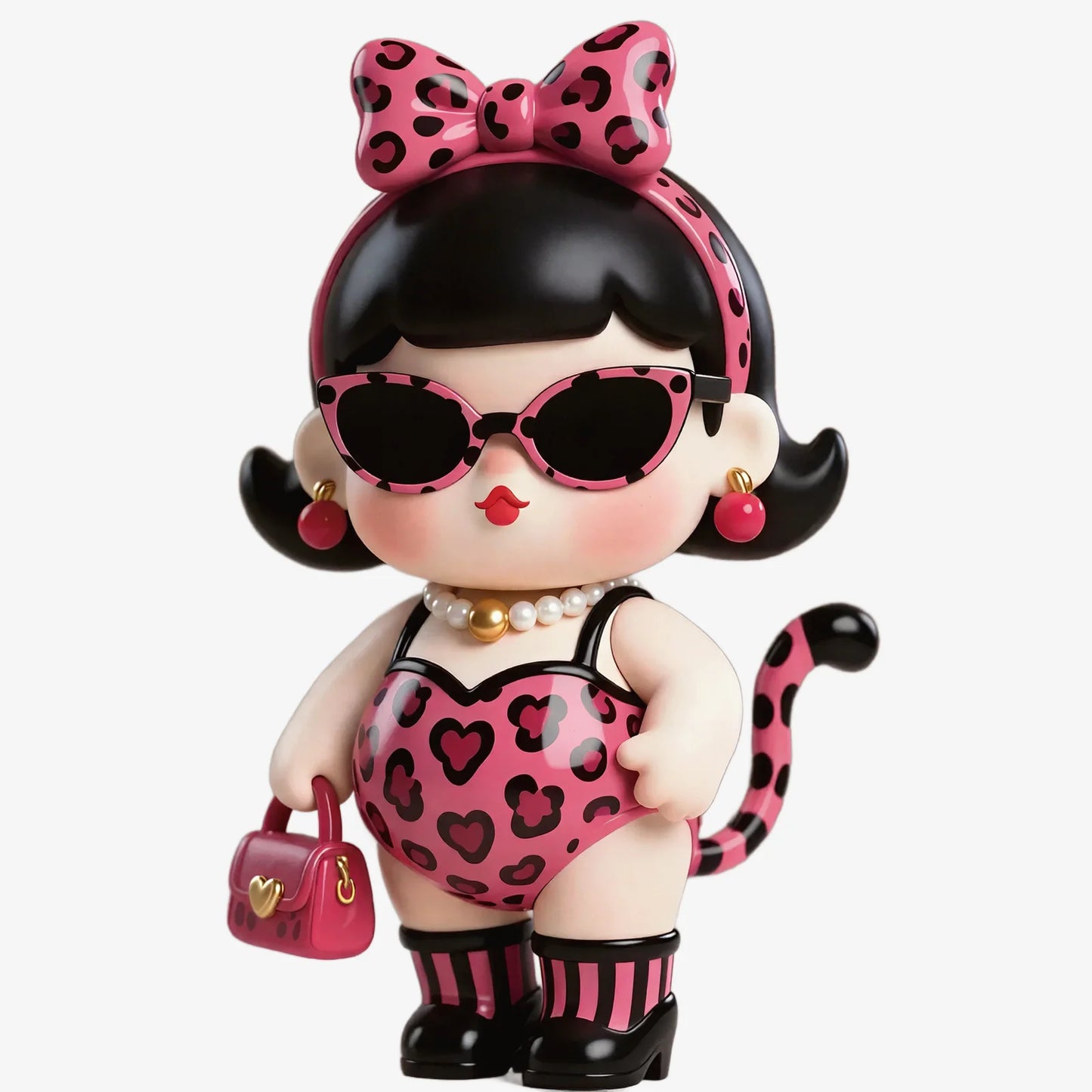 Pink Leopard Sweetheart Figurine
