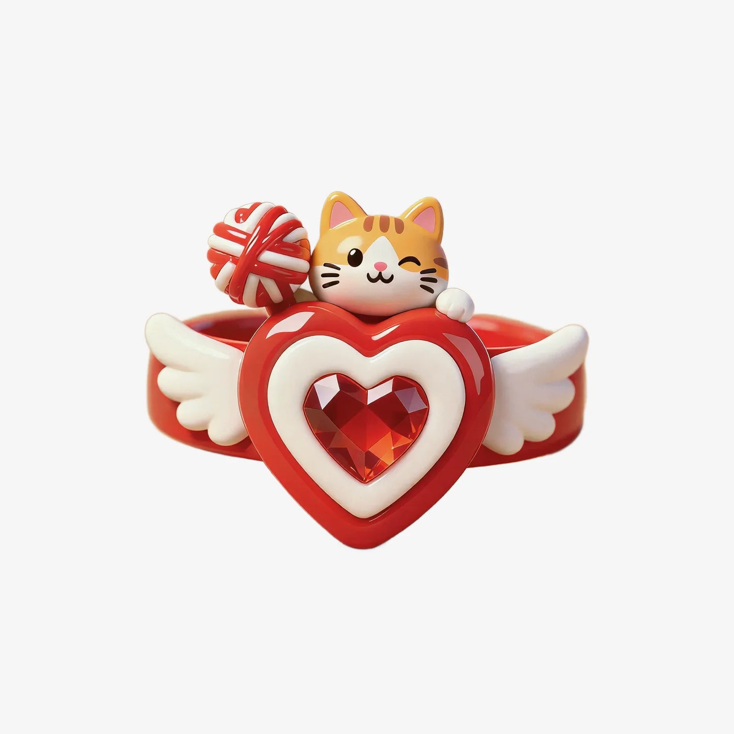Heart-Shaped Cute Cat Rings