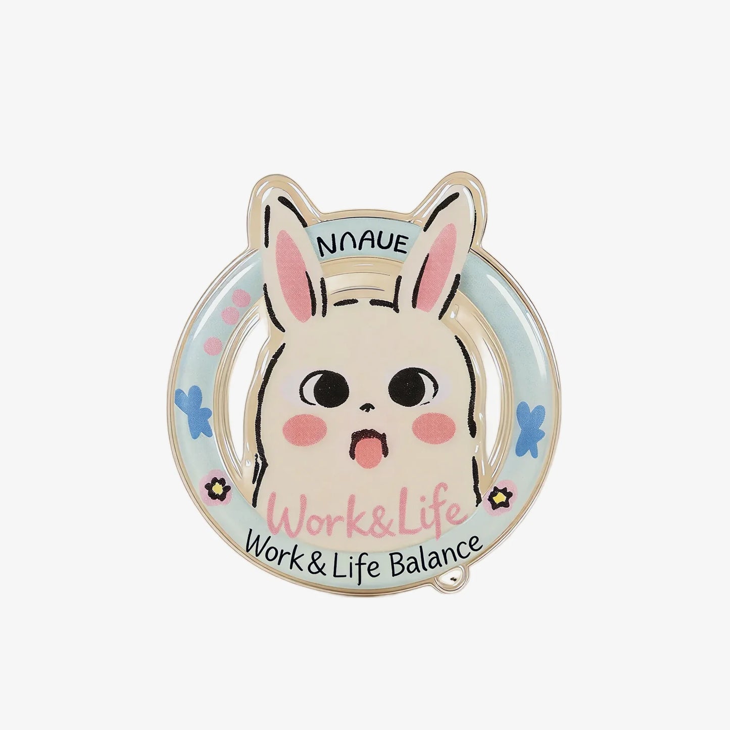 Cute Rabbit Work-Life Balance Phone Grip Stand