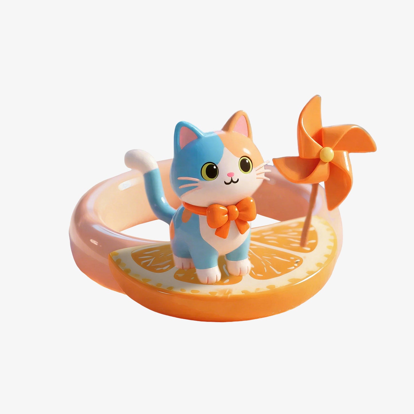 Cute Cat Windmill Orange Slice Rings