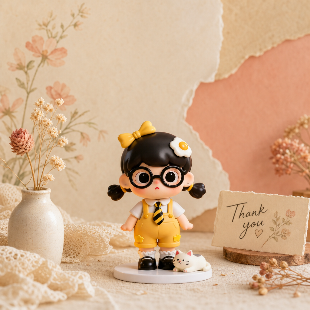 Sunset Ruins Cute Girl Figurine