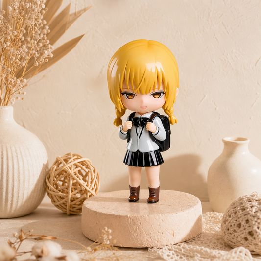 Chibi Blonde Twin‑tail School Girl Figurine