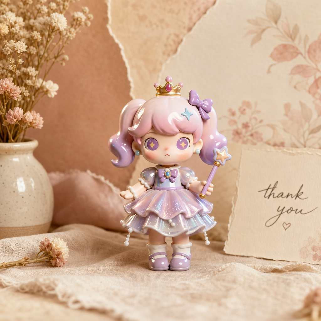 Glittery Purple Fairy Princess Figurine