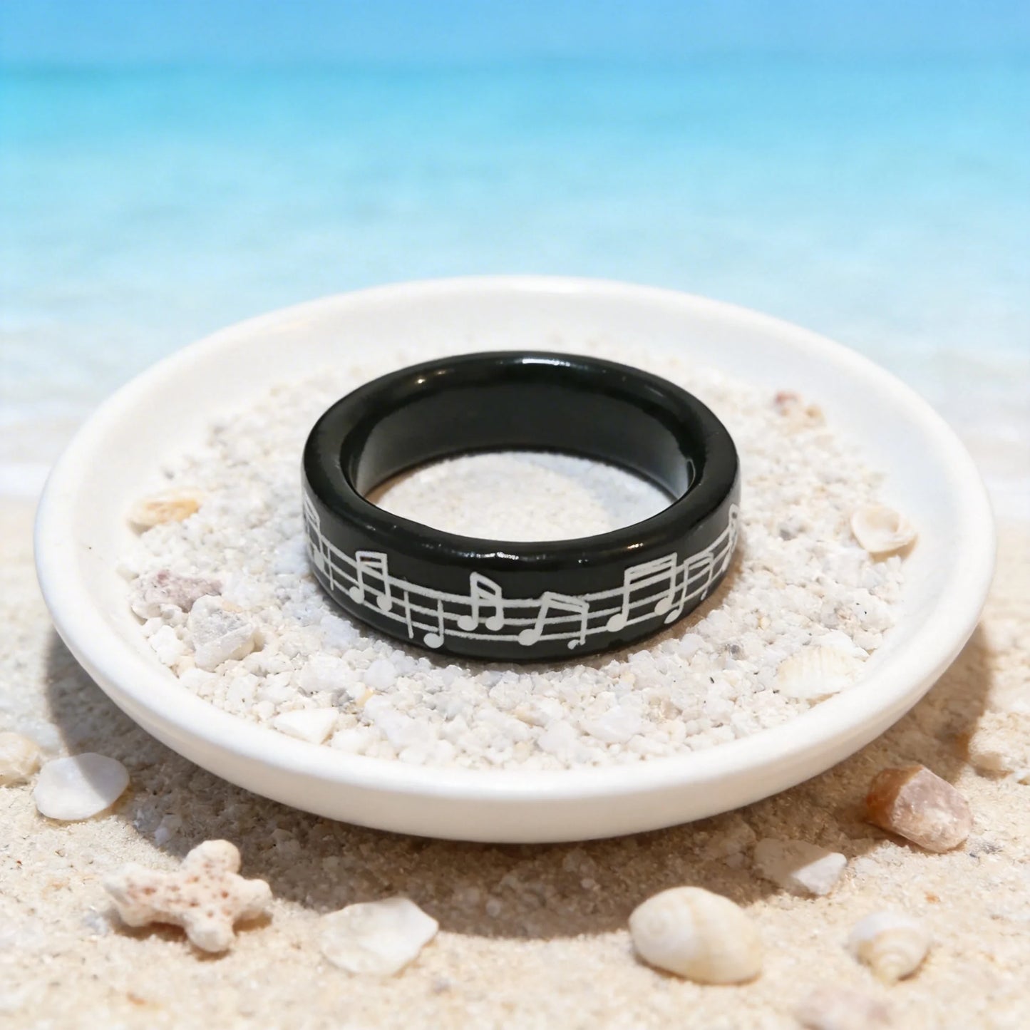 Musical Note Black Ring