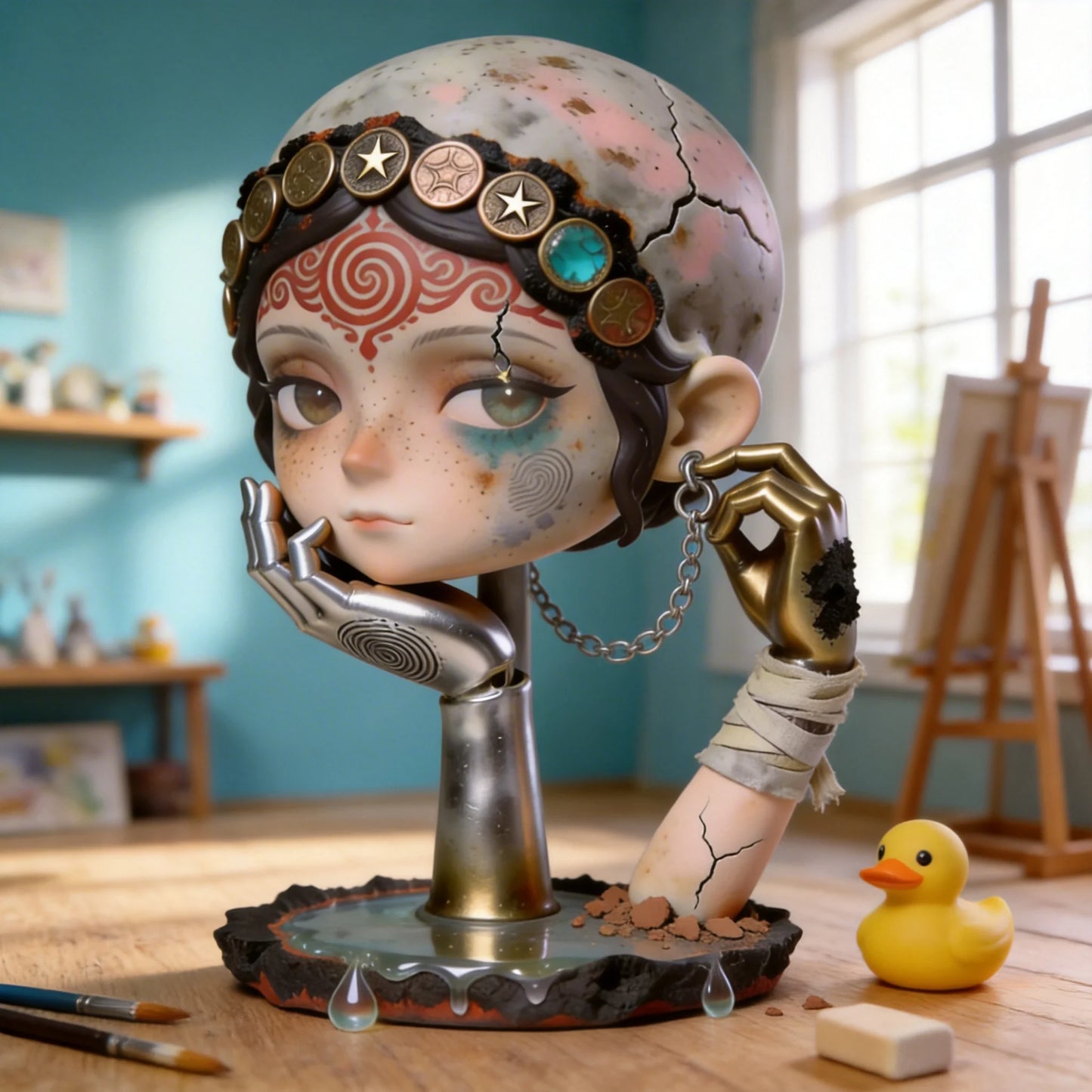Mechanical and Art Fusion Figurines