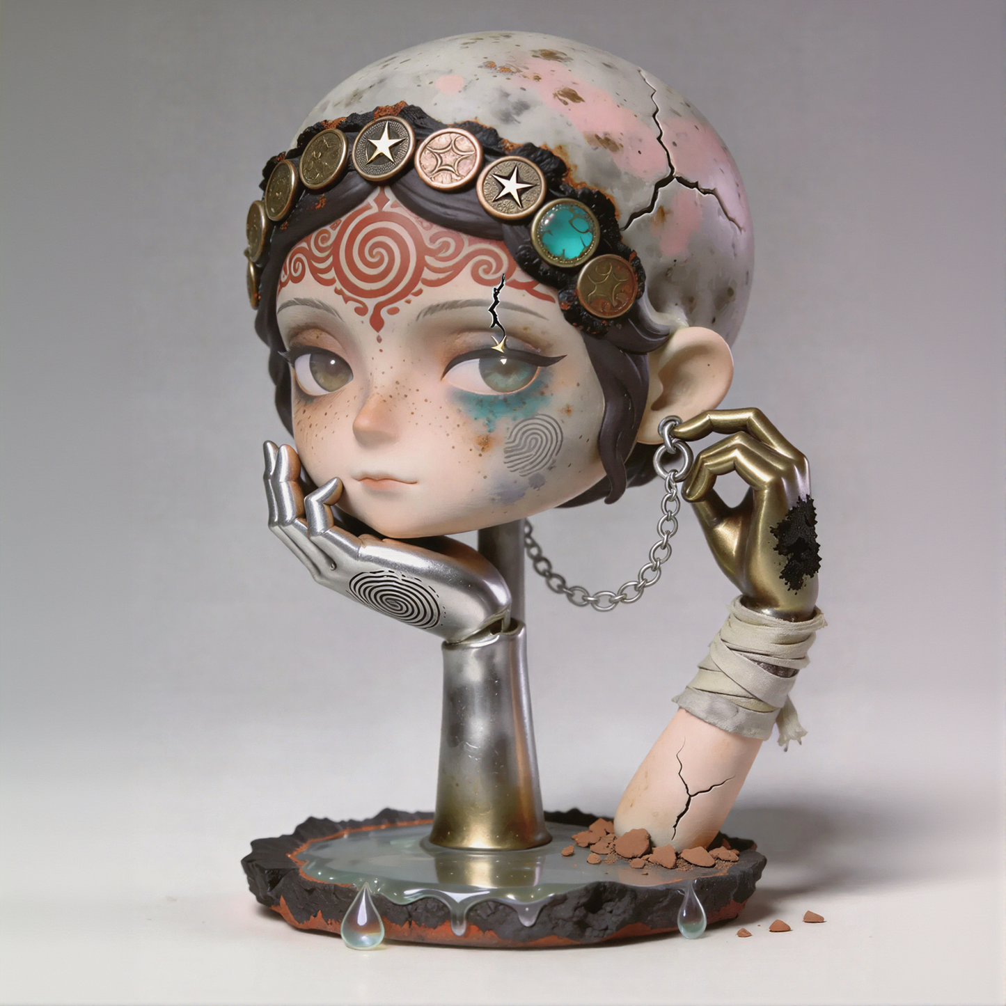 Mechanical and Art Fusion Figurines
