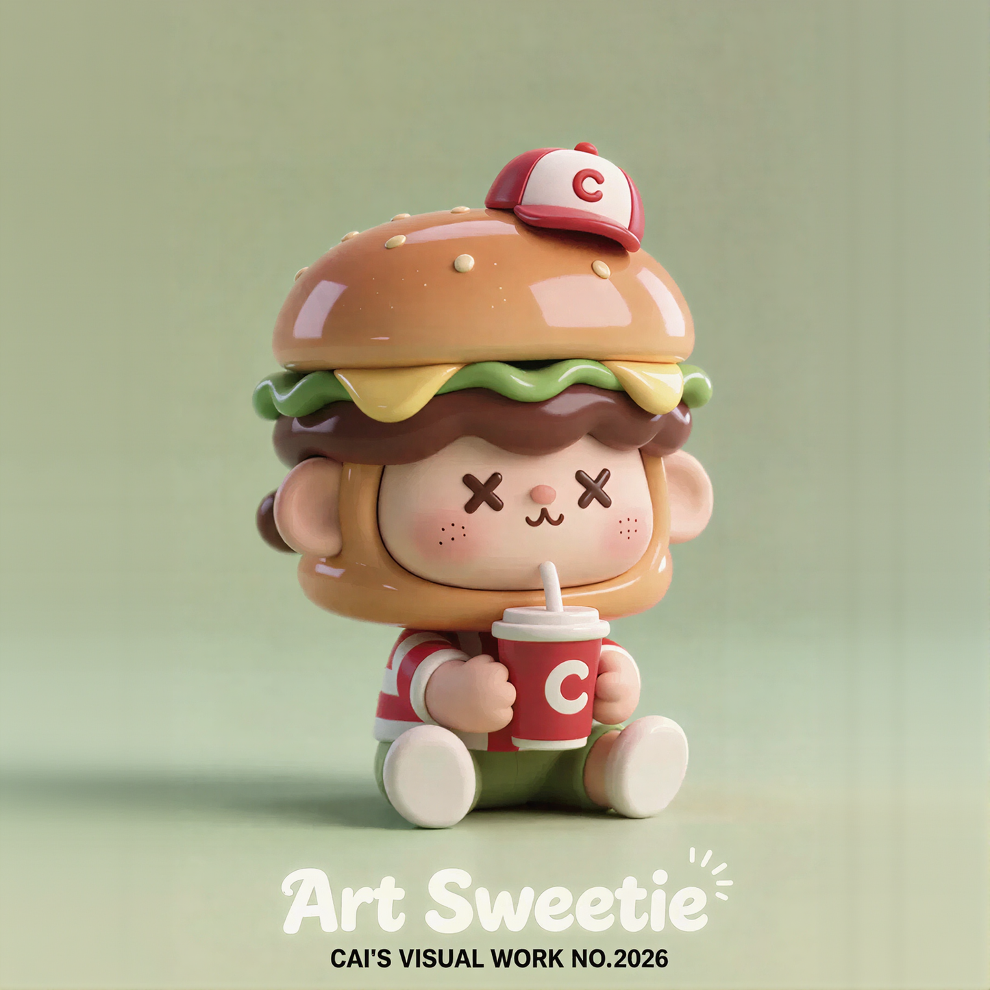 Cute Hamburger Image Figurines