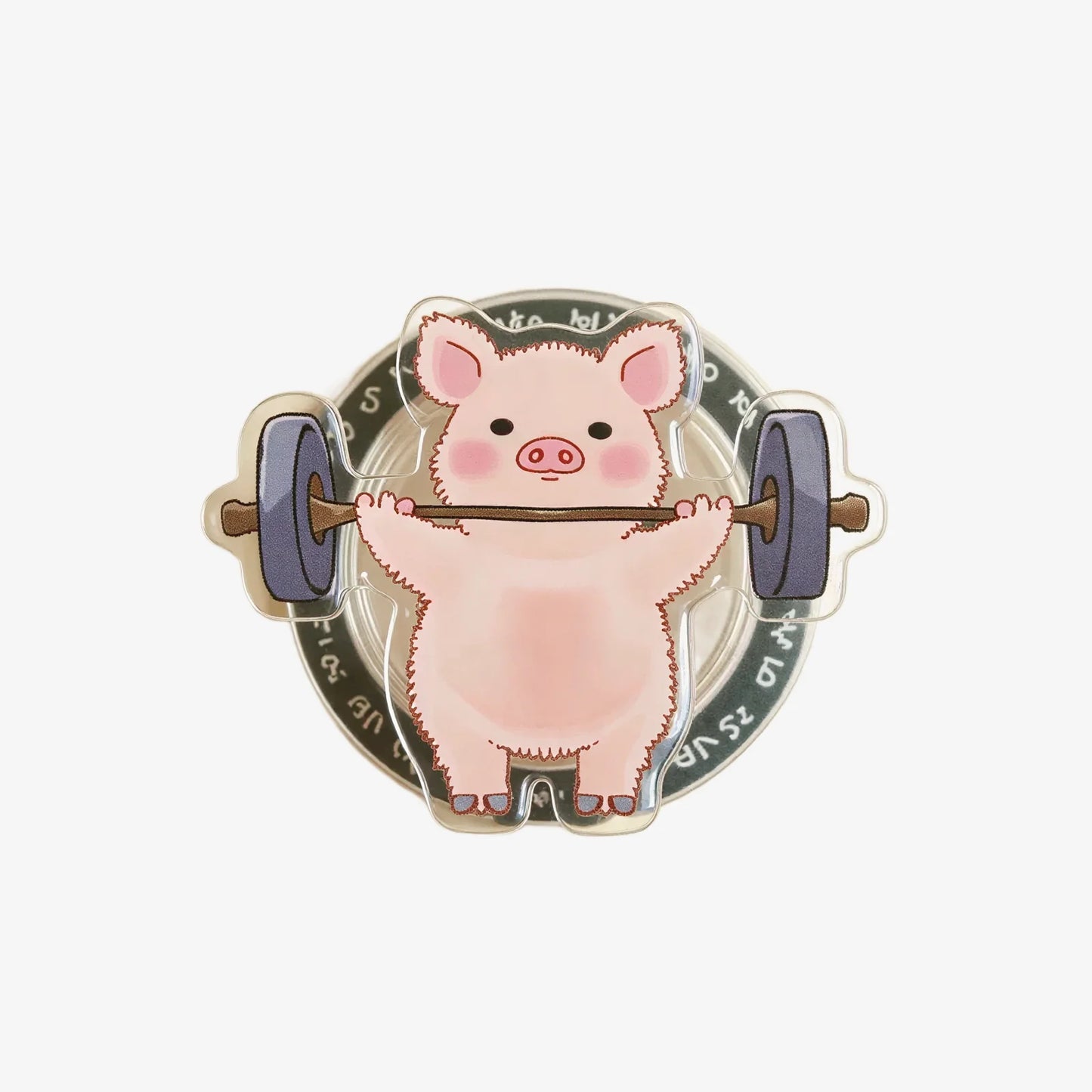 Barbell Lifting Piglet Phone Grip Stand