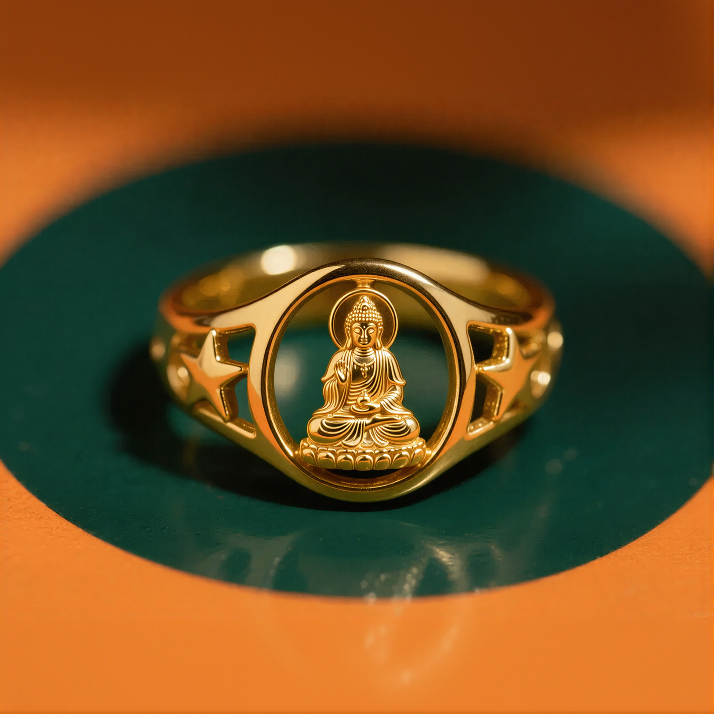 Buddha Statue Star Rings