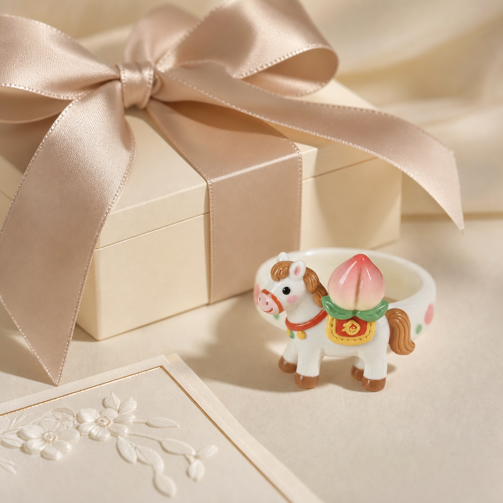 Lucky Peach Pony Rings