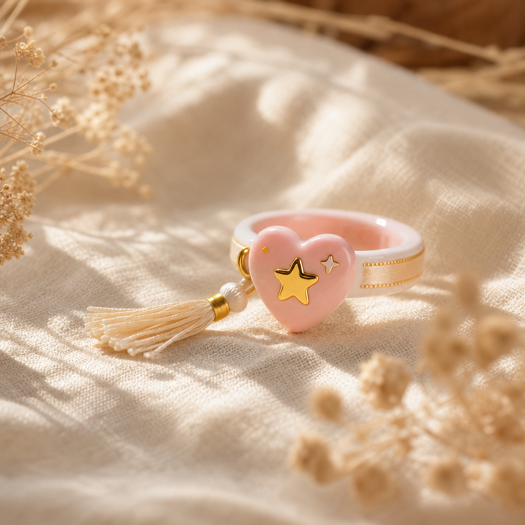 Star Heart Tassel Rings