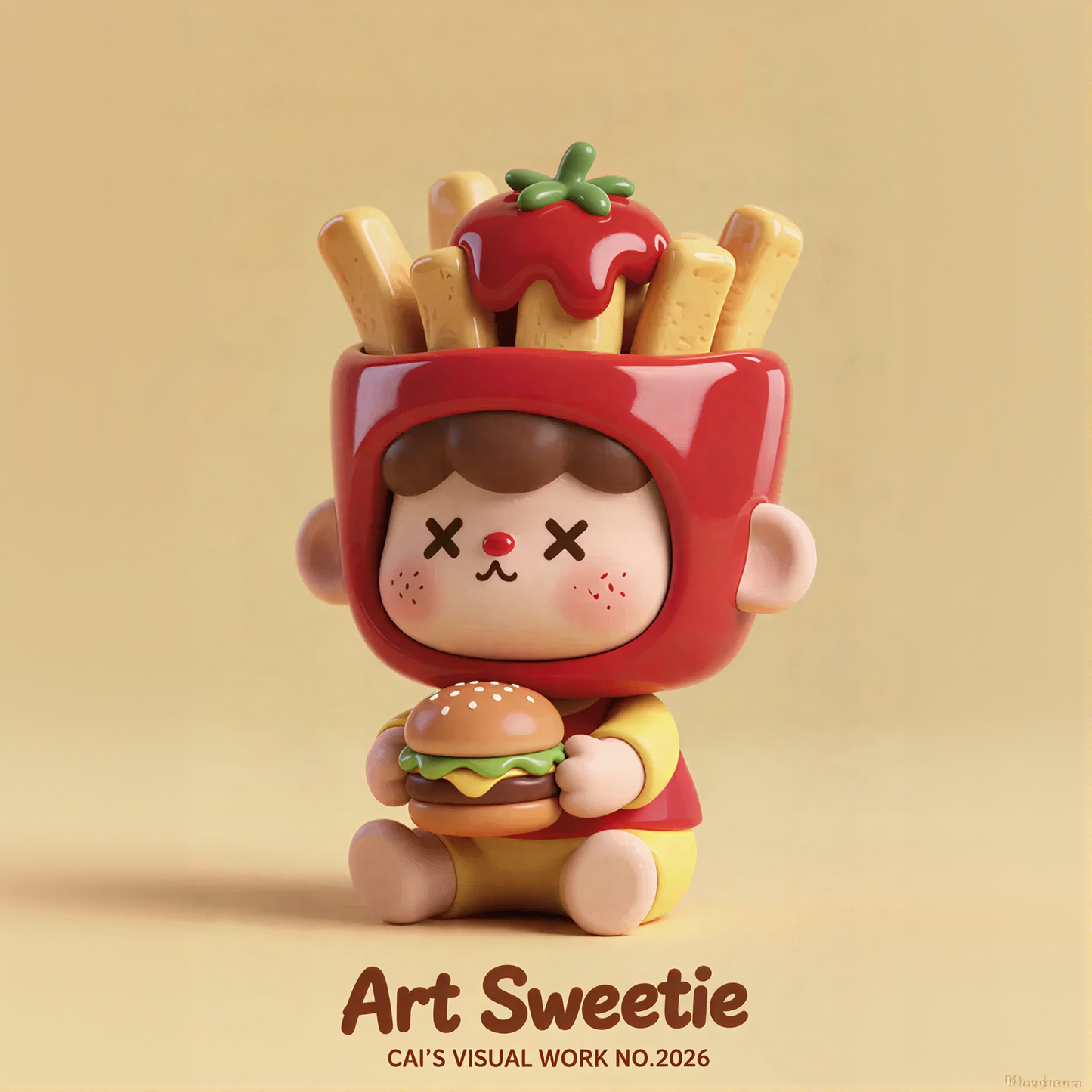 Fries Hamburger Cute Figurine