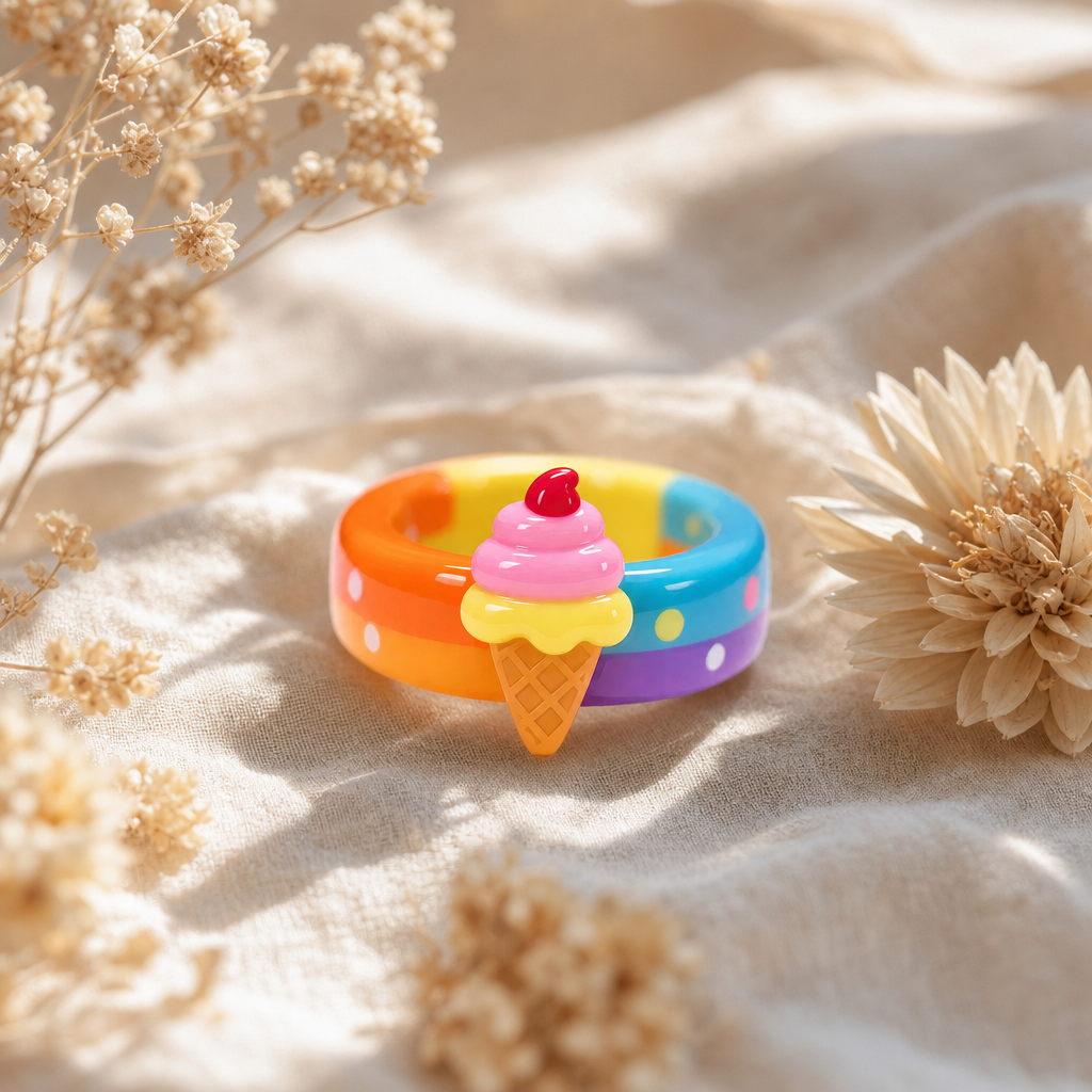 Rainbow Ice‑cream Rings