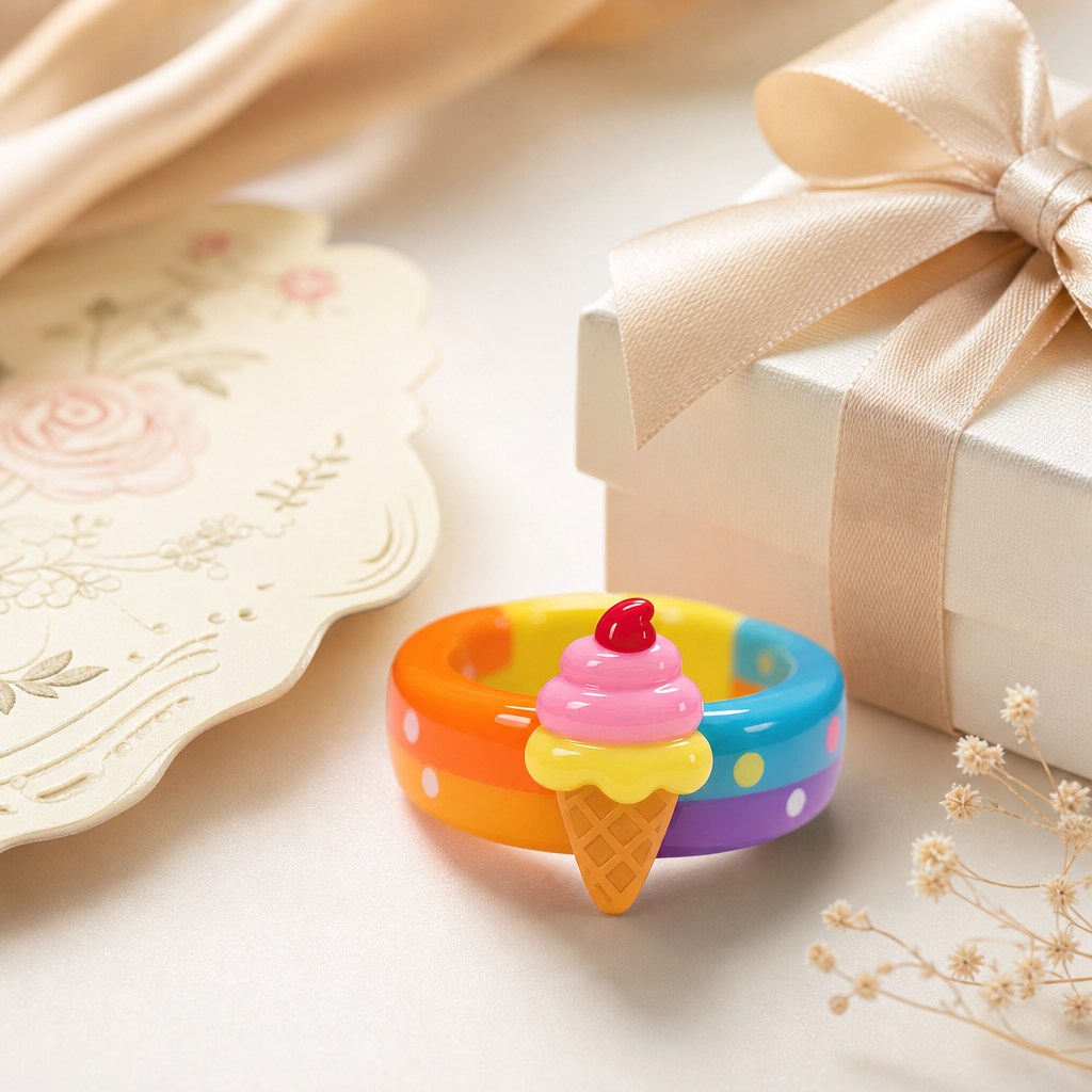 Rainbow Ice‑cream Rings