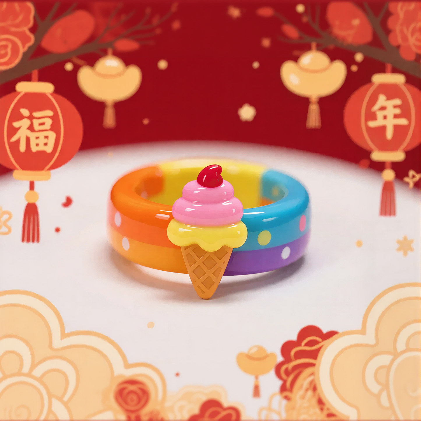 Rainbow Ice‑cream Rings