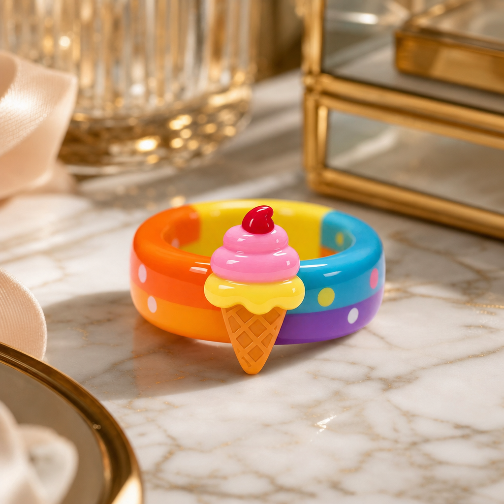 Rainbow Ice‑cream Rings