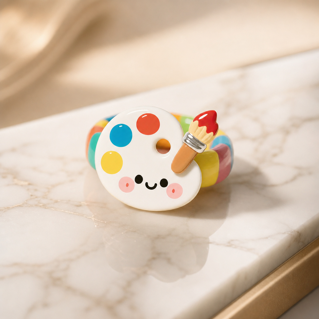 Kawaii Artist Palette Rings