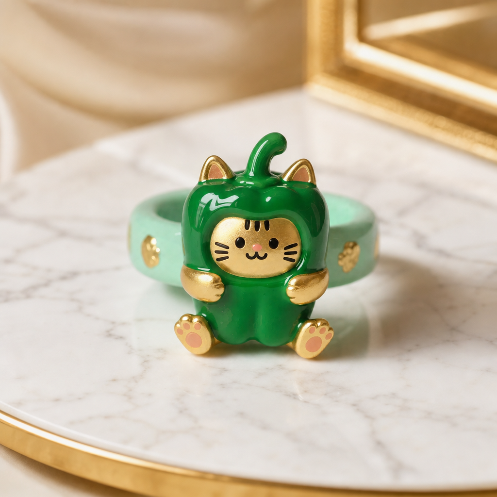 Cute Pepper Kitty Rings