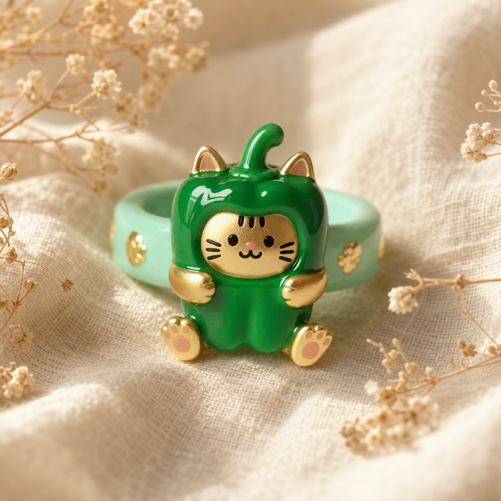 Cute Pepper Kitty Rings