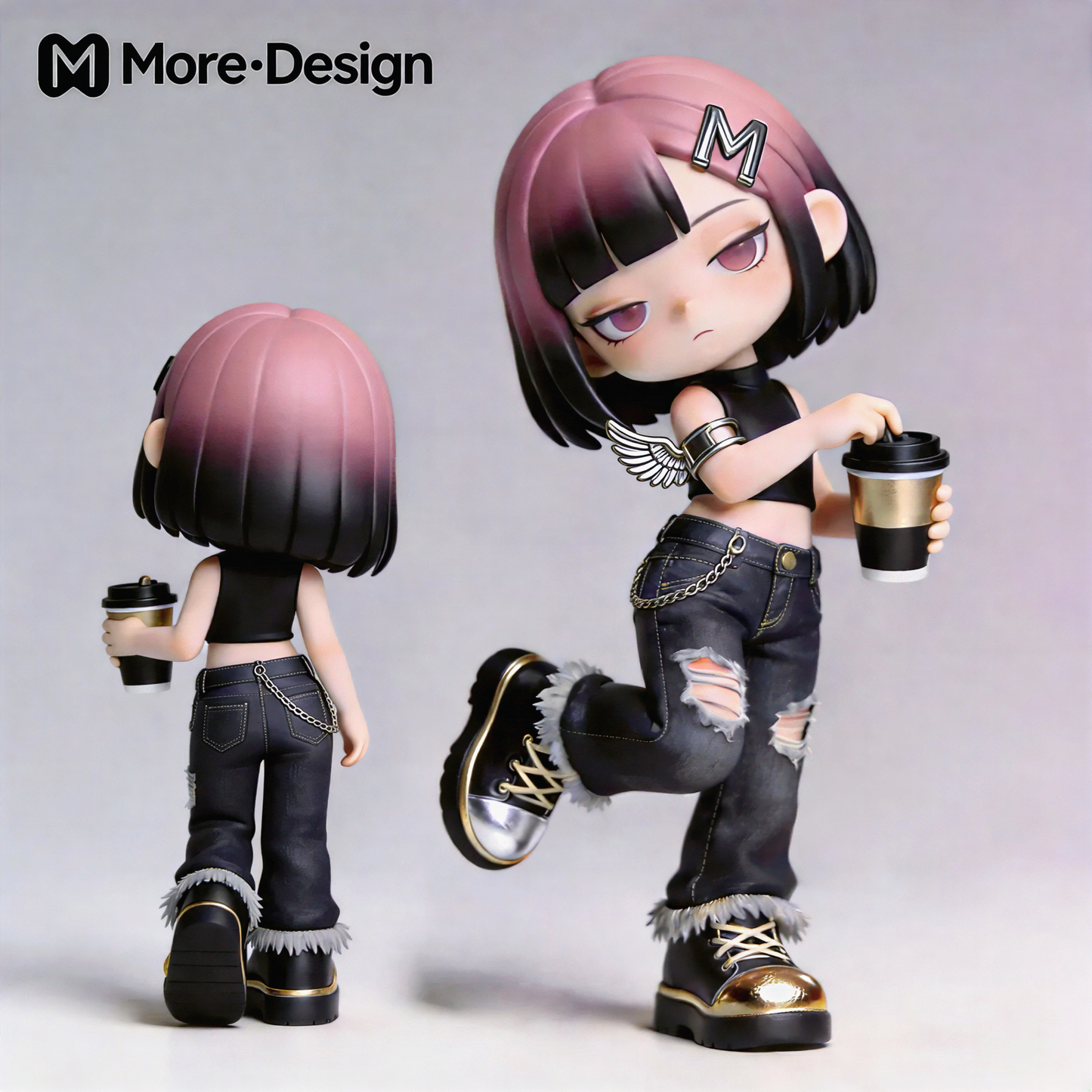 Trendy Coffee Girl Figurine