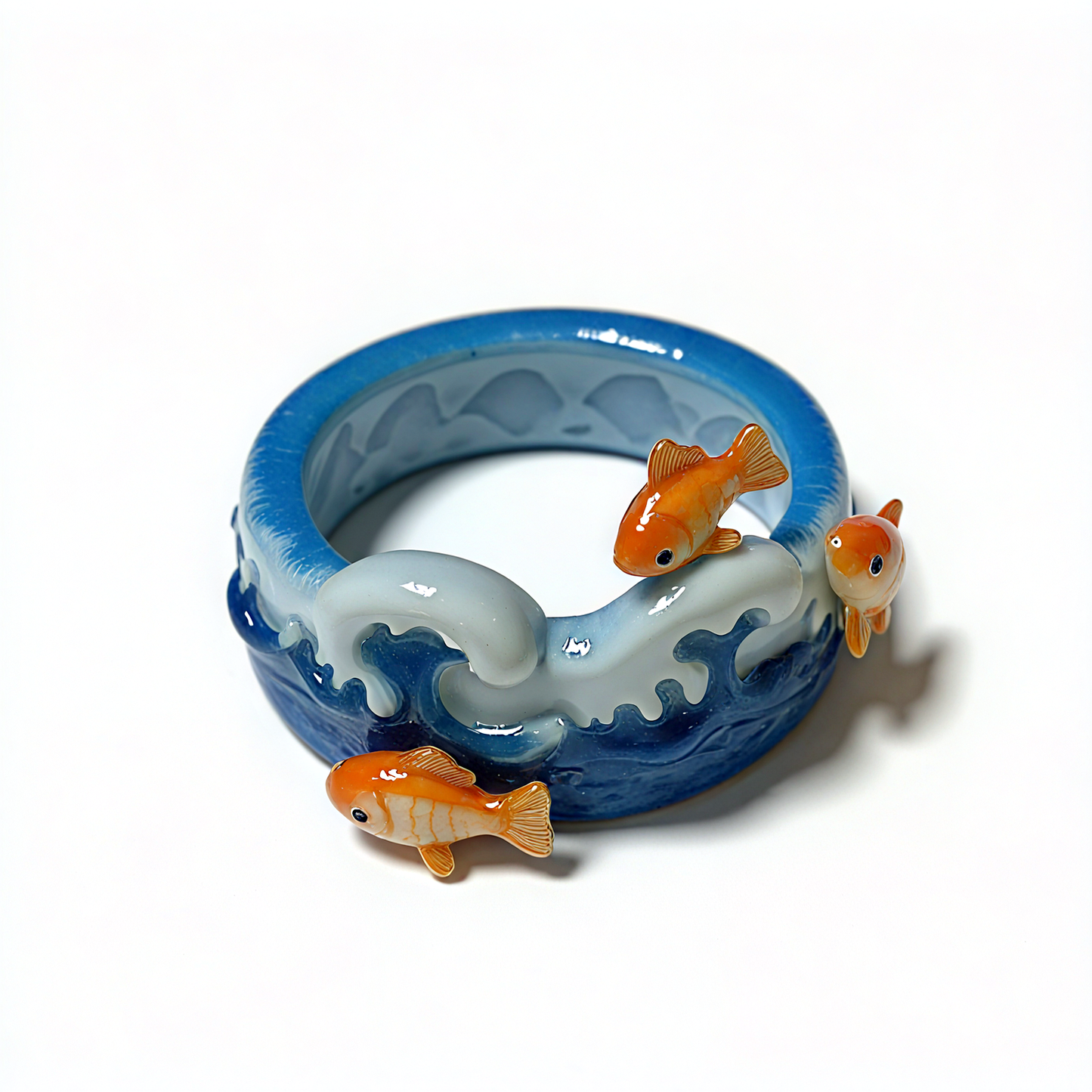 Goldfish Wave Resin Rings