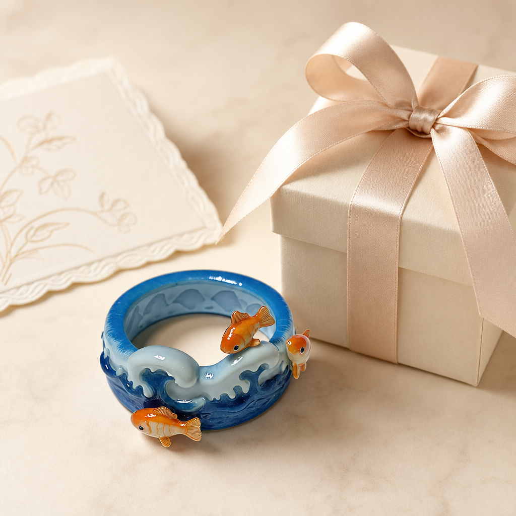 Goldfish Wave Resin Rings