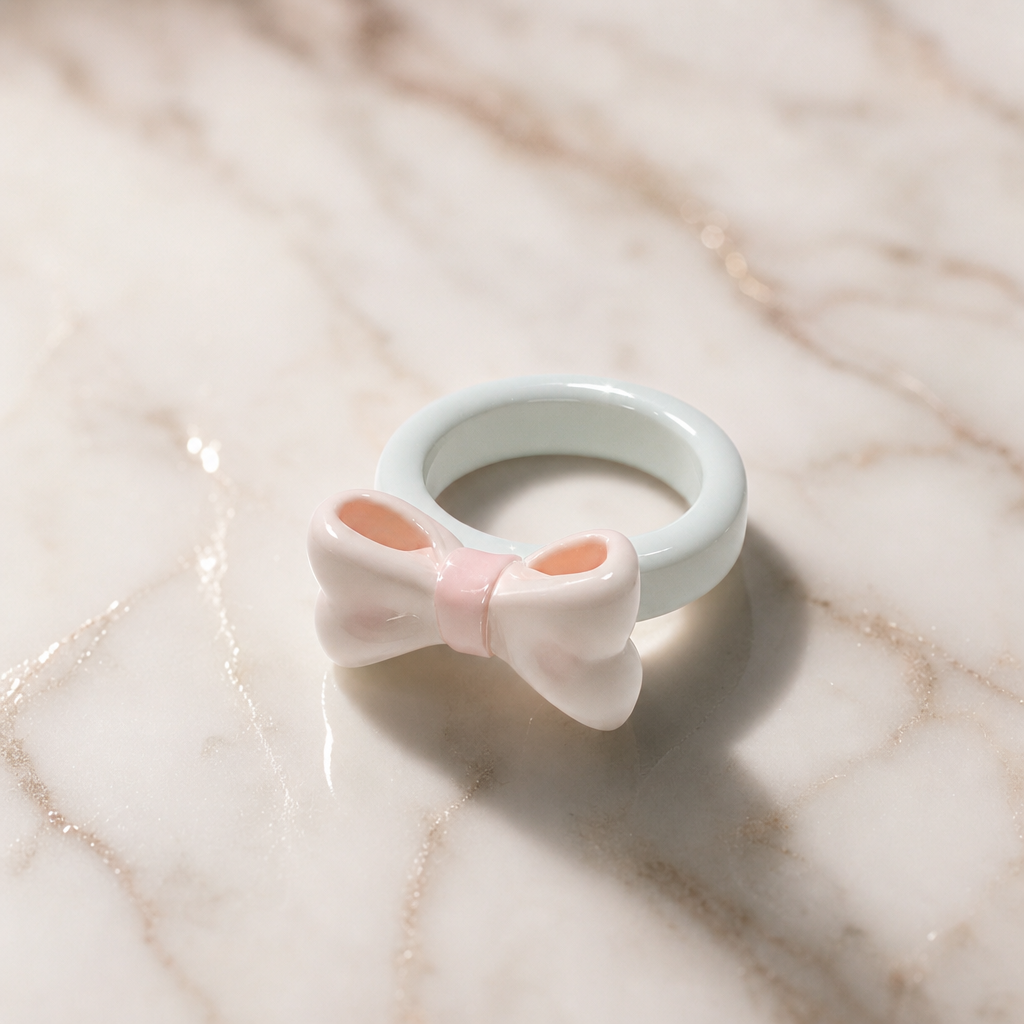 Pastel Bow Resin Rings