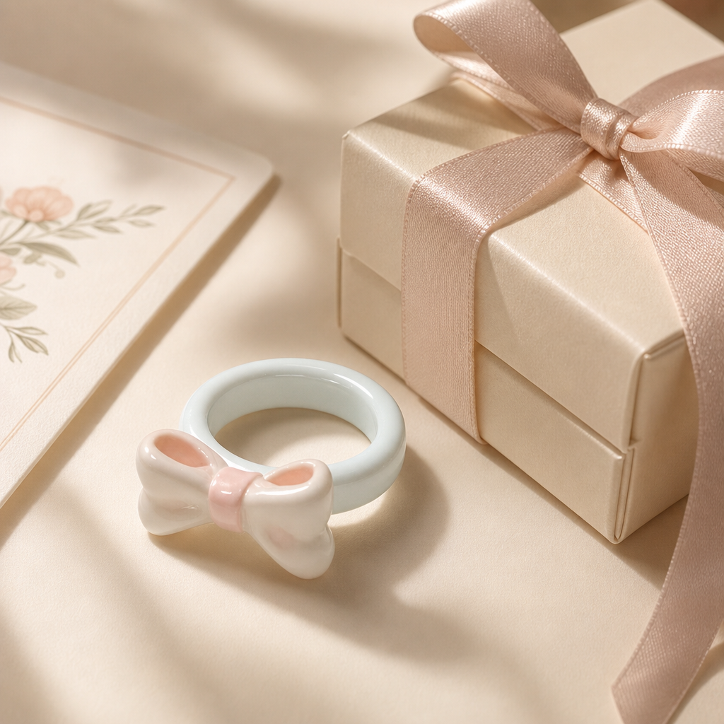 Pastel Bow Resin Rings