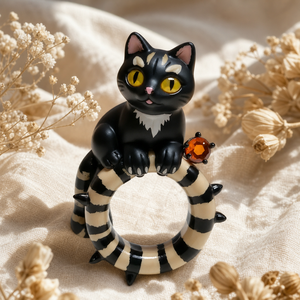Black Cat Resin Rings