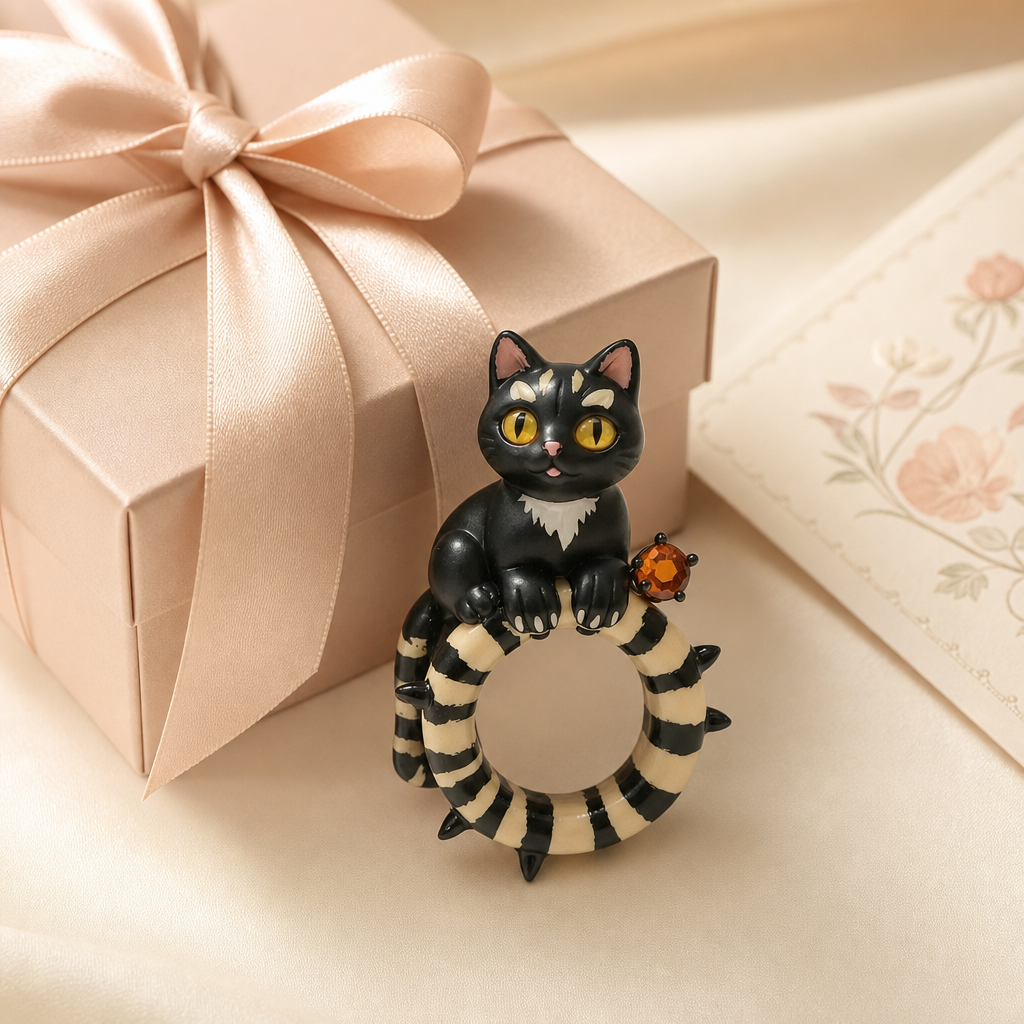 Black Cat Resin Rings