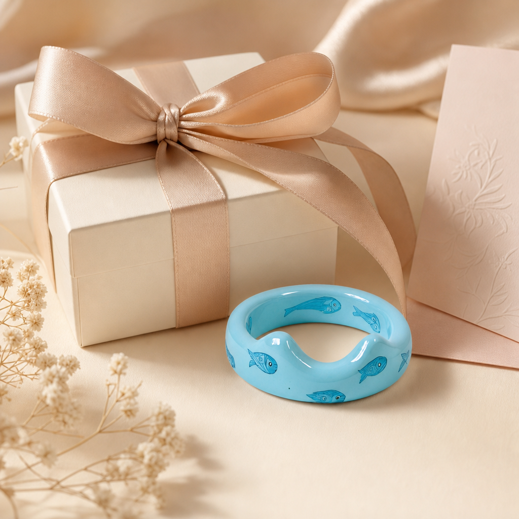 Blue Fish Resin Rings