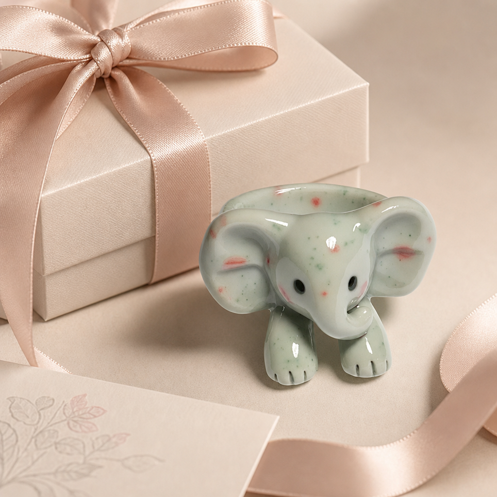Cute Elephant Resin Rings