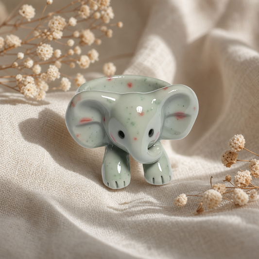 Cute Elephant Resin Rings